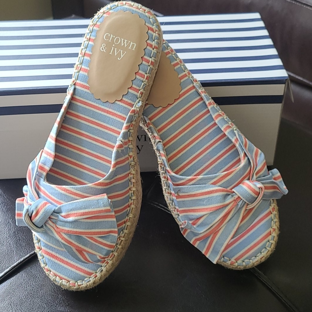 Crown & Ivy 2 Step Stripe Keisha Espadrilles